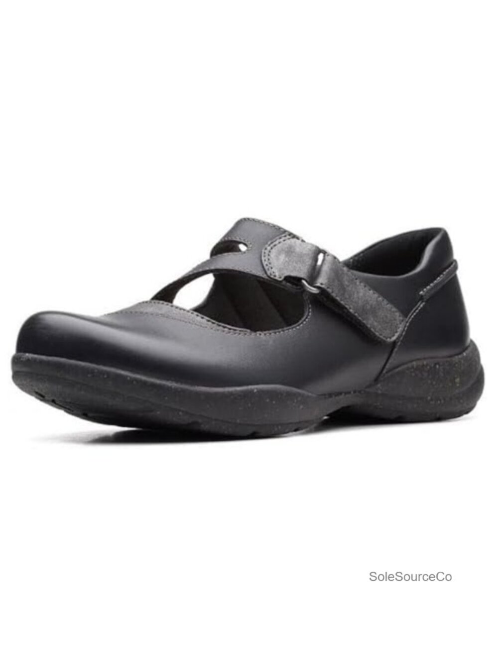 Clarks Womens Roseville Jane Mary Jane Flat Hook Loop Closure Leather